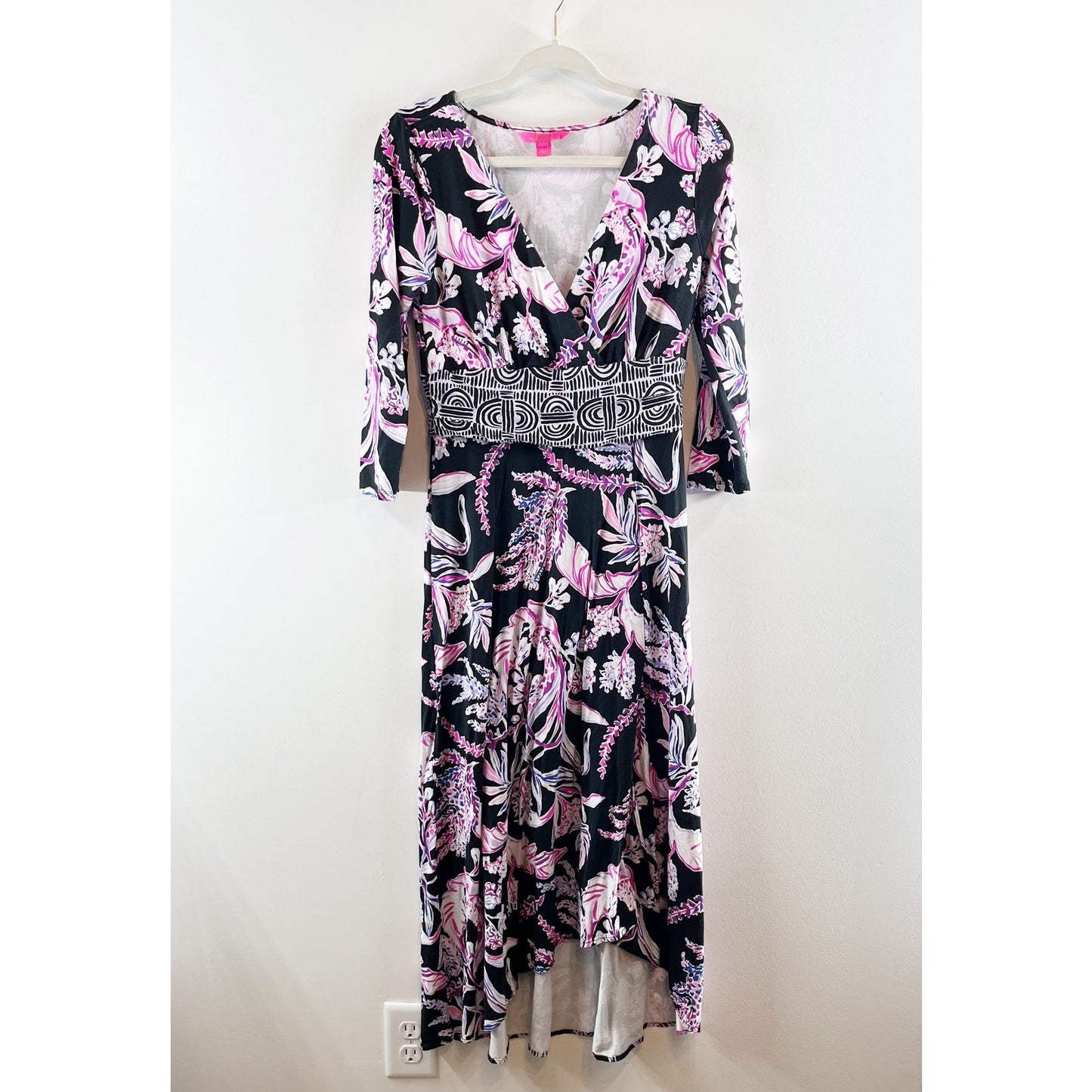 Lilly Pulitzer Fleuris Midi Dress Onyx Wild Within Floral Medium