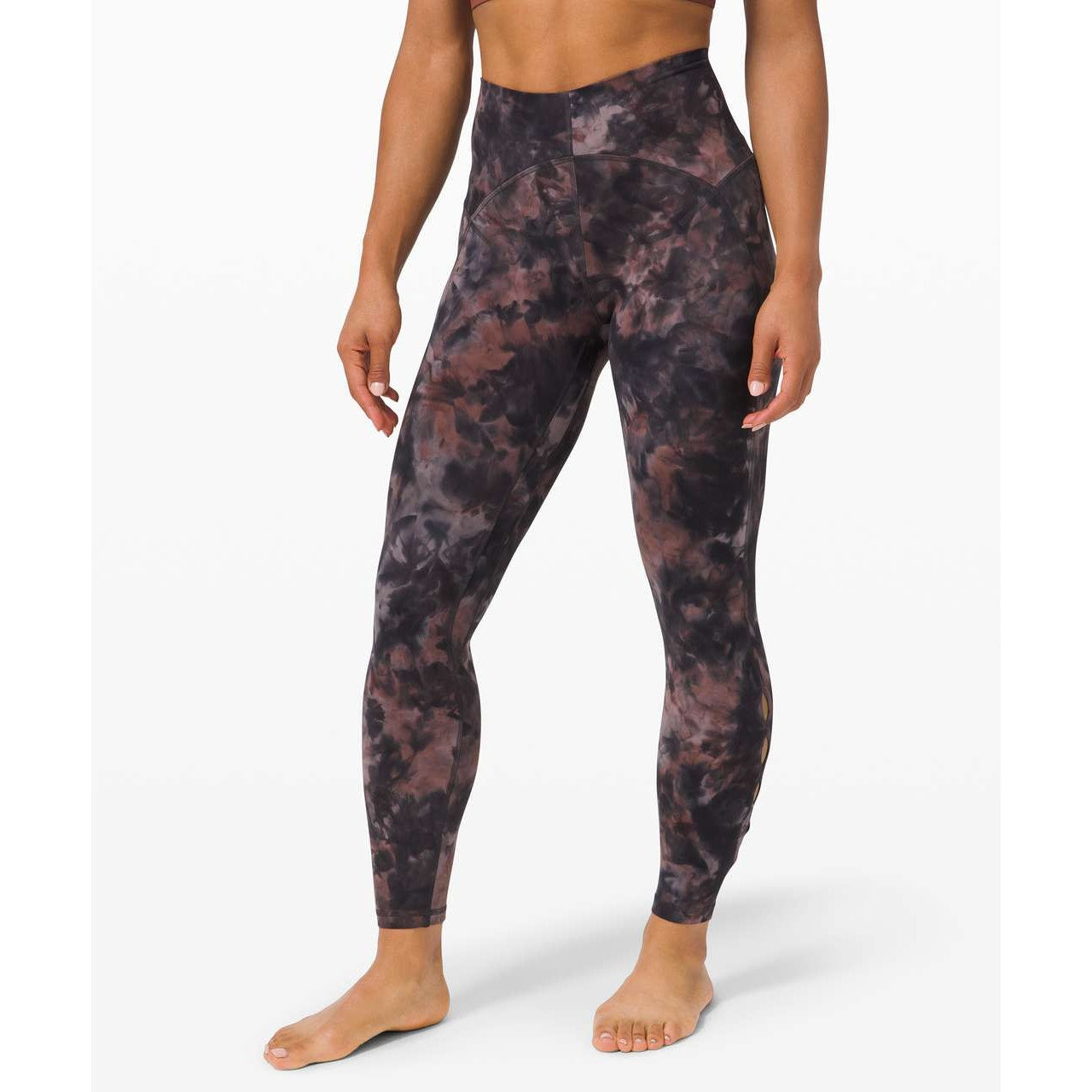 Lululemon Unlimit High Rise Tight Keyhole Diamond Dye Graphite Grey Pink Pastel