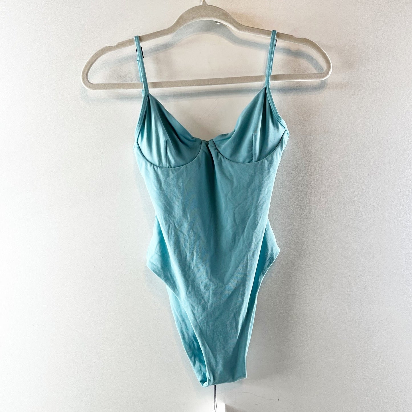 Bond-Eye Alana High Cut Open Back One Piece Swimsuit Blue Aqua XS/S