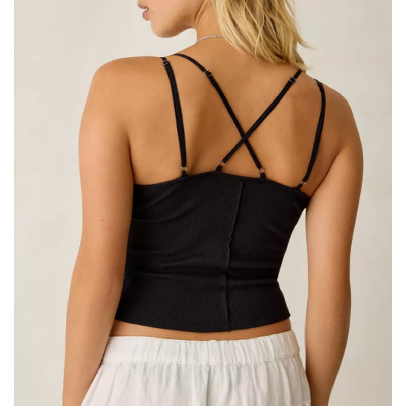 Urban Outfitters BDG Soft Crush Strappy Lace Trim Cami Tank Top Black Small
