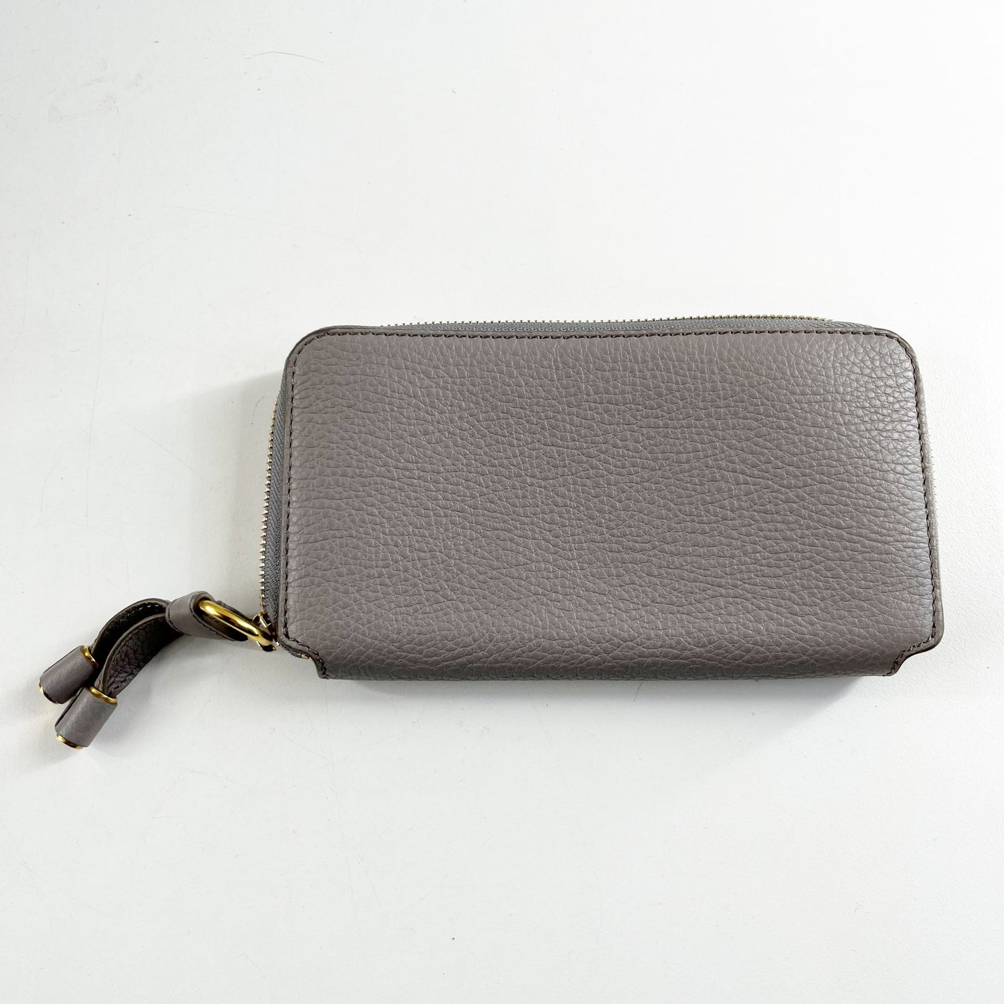 Chloé Marcie Leather Long Zippered Continental Wallet Cashmere Grey