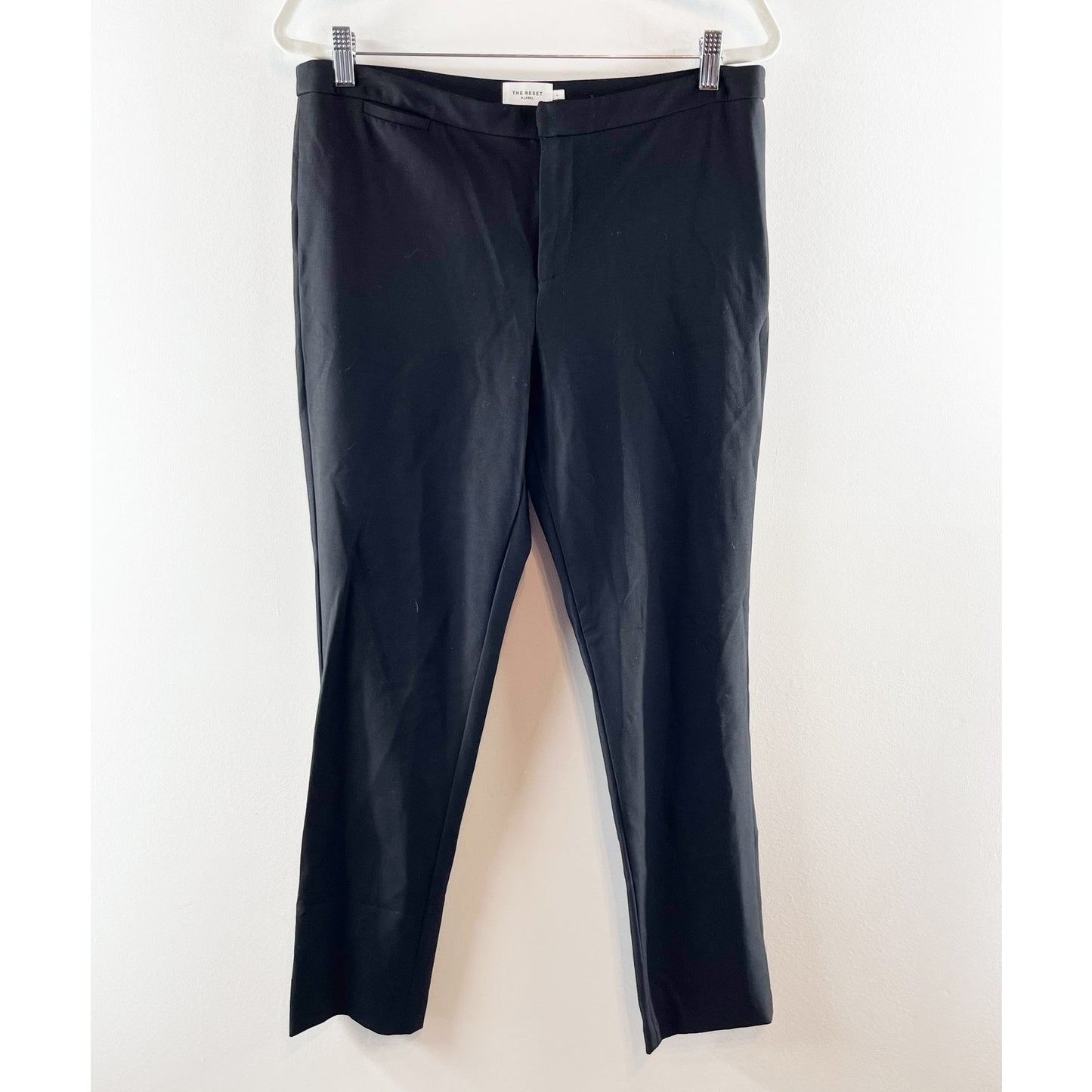 The Reset The Label High Rise Slim Ponte Trouser Ankle Pants Black Large