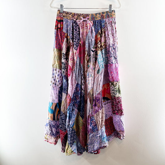 Gypsy Rose Made From The Earth Wear In Peace Bohemian Maxi Skirt Pink Medium