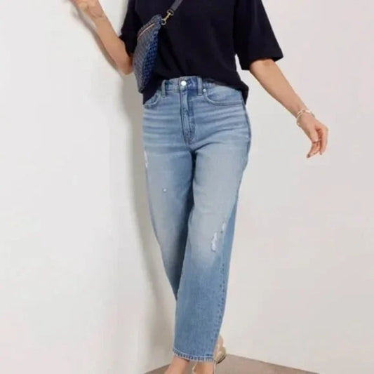 Evereve High Rise Vintage Barrel Jeans Blue 27