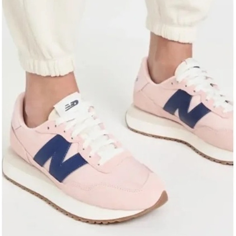 New Balance 237 V1 Lace Up Sneakers Shoes Pink Blue 7.5