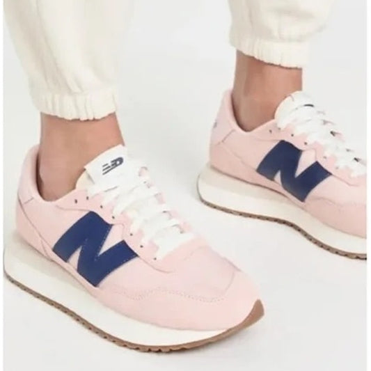 New Balance 237 V1 Lace Up Sneakers Shoes Pink Blue 7.5