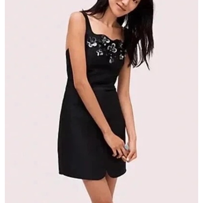 Kate Spade Main Line Embellished A Line Mini Dress Black 16