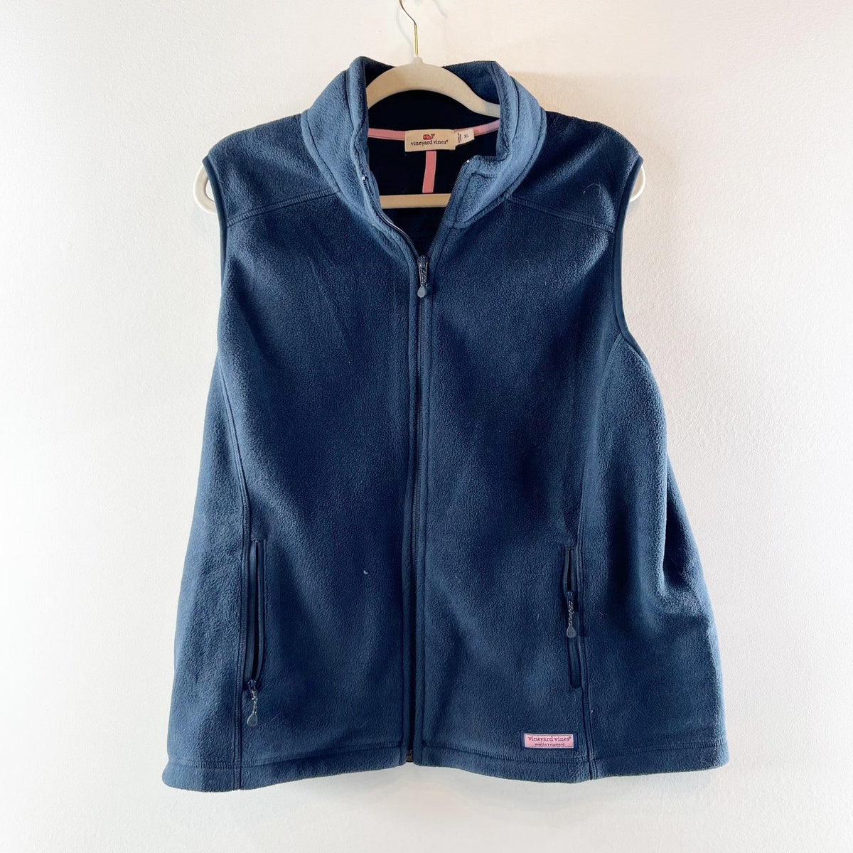 Vineyard Vines Fleece Full Zip Sleeveless Vest Navy Blue XL