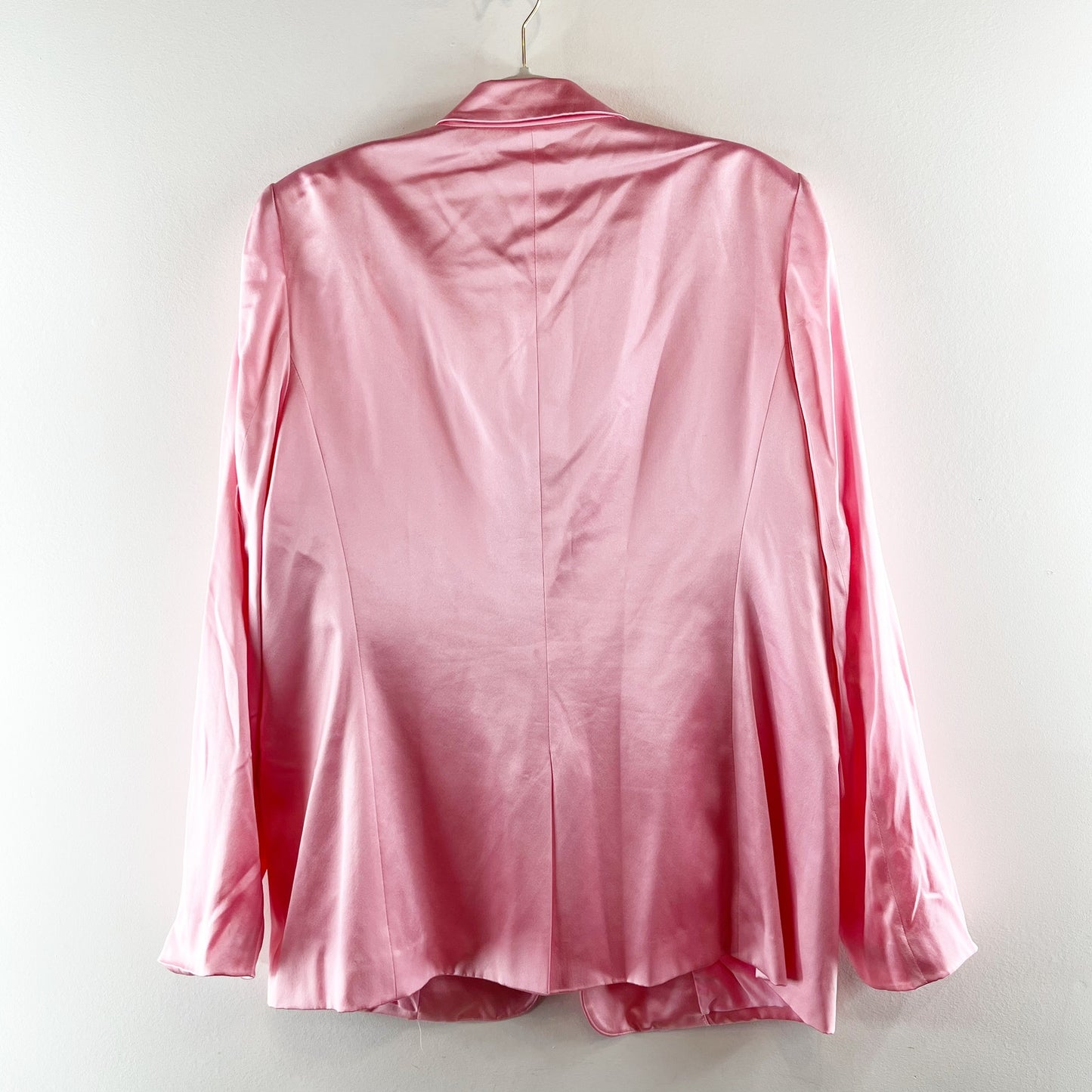 LoveShackFancy Astara Silk Blazer Jacket Pink 10