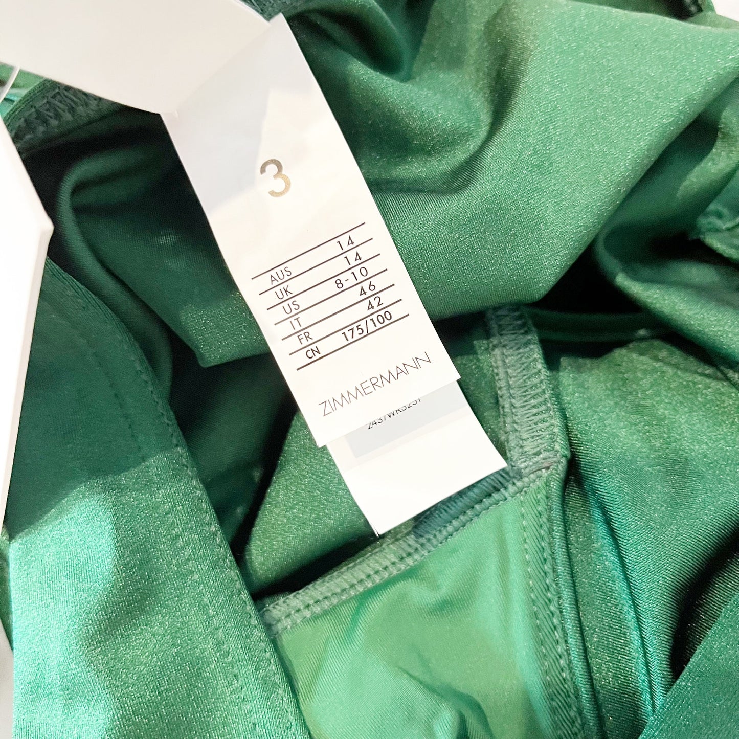 Zimmerman Wylie Plunge Underwire Bikini Top and High Waisted Bottoms Set Emerald