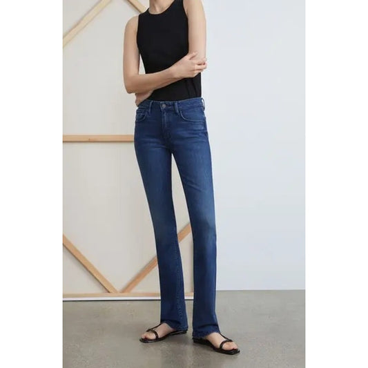 Lafayette 148 Mercer Mid-Rise Skinny Kick Flare Jeans Medium Indigo Blue 29 / 8
