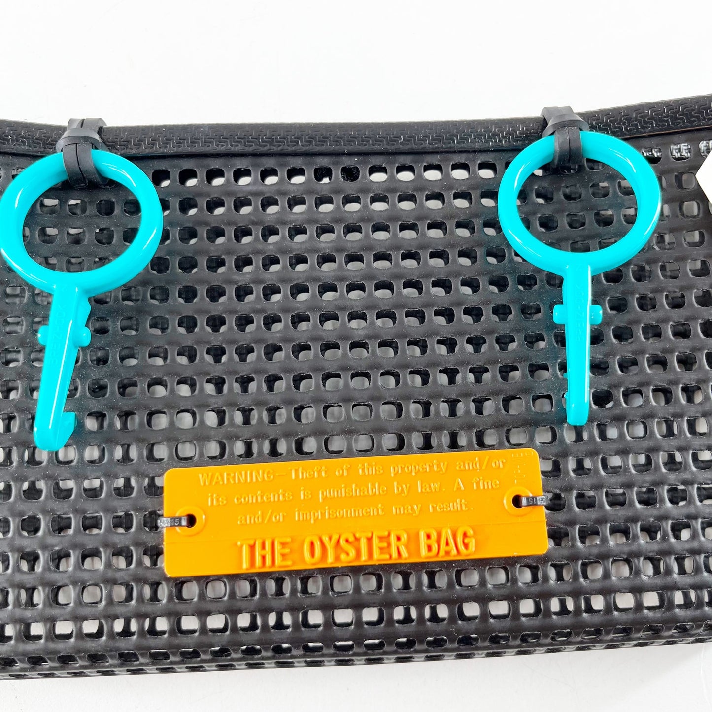 The Oyster Bag Mesh Clutch Handbag Black with Wristlet Strap