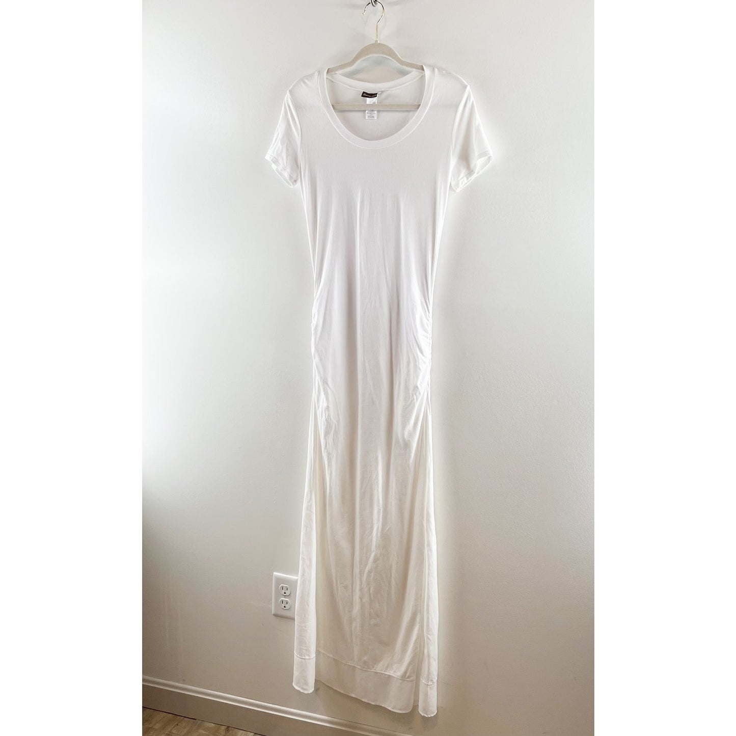 Tommy Bahama Short Sleeve Scoop Neck Slit Hem Maxi T-Shirt Dress White XS