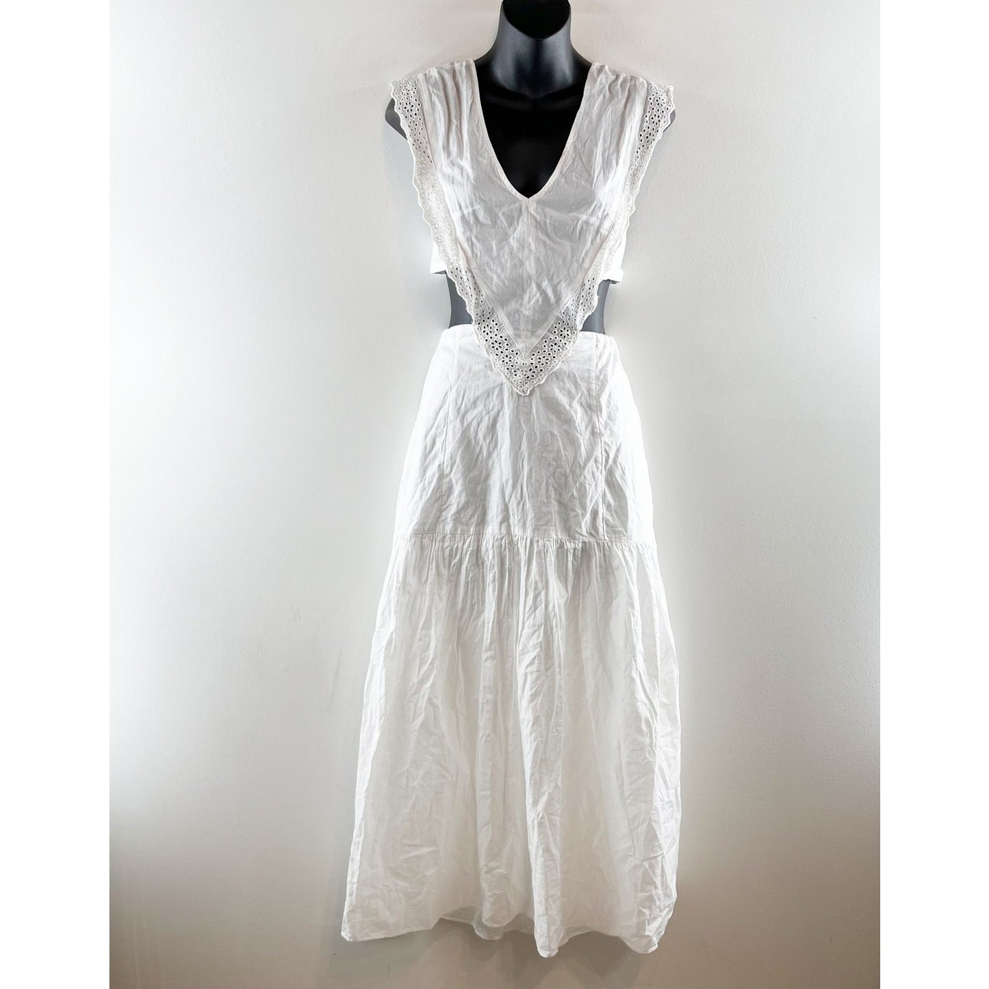 Urban Outfitters Macie Lace Apron Front Midi Dress White Small