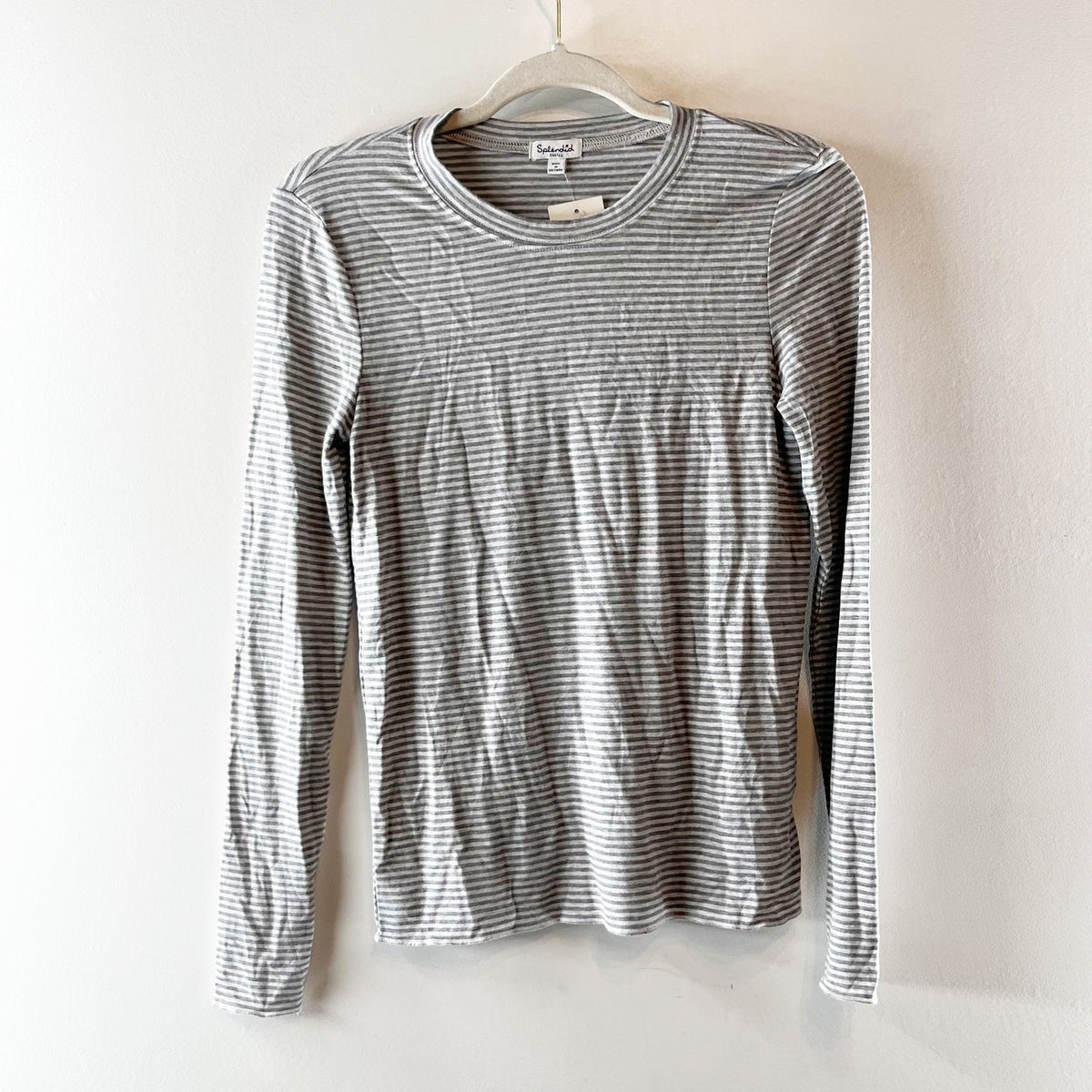 Splendid Gray Striped Bamboo Long Sleeve Tee Top Small