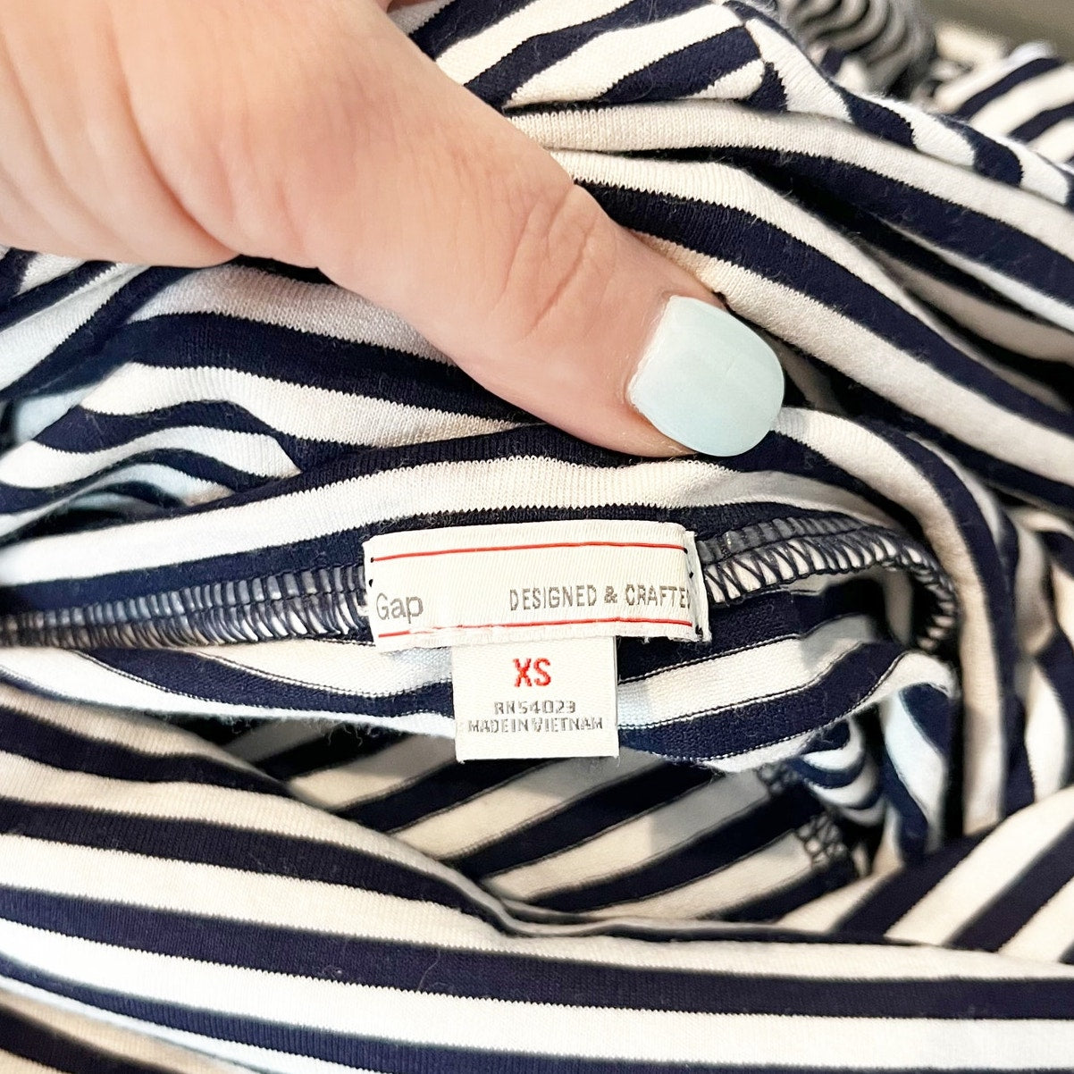 GAP Convertible Striped Strapless Midi Dress Maxi Skirt Blue White XS