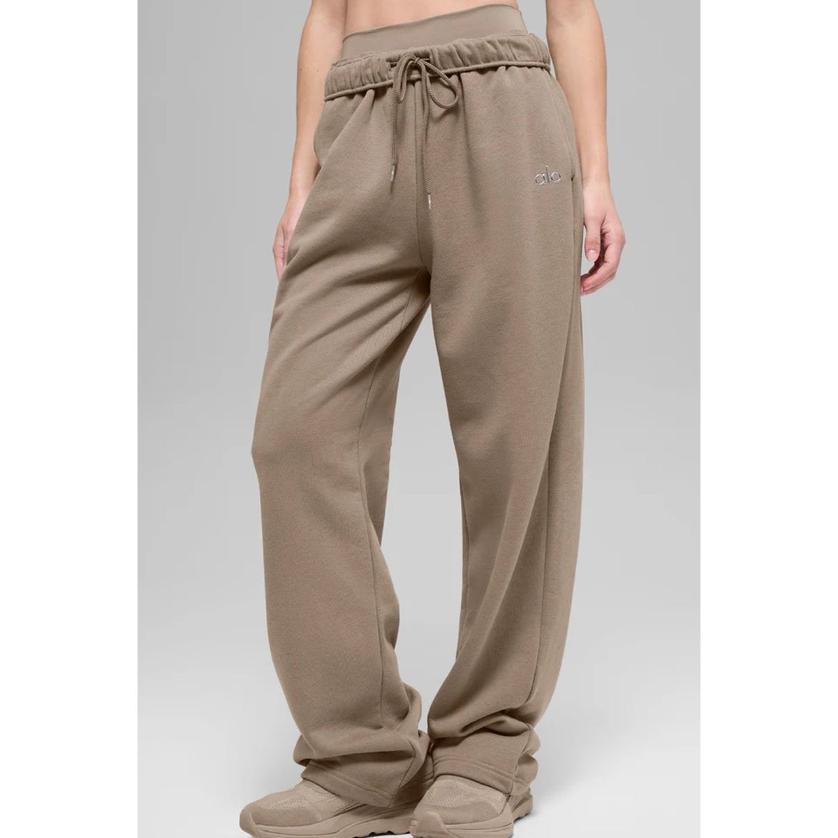 Alo Accolade Straight Leg Sweatpants Gravel Tan XS