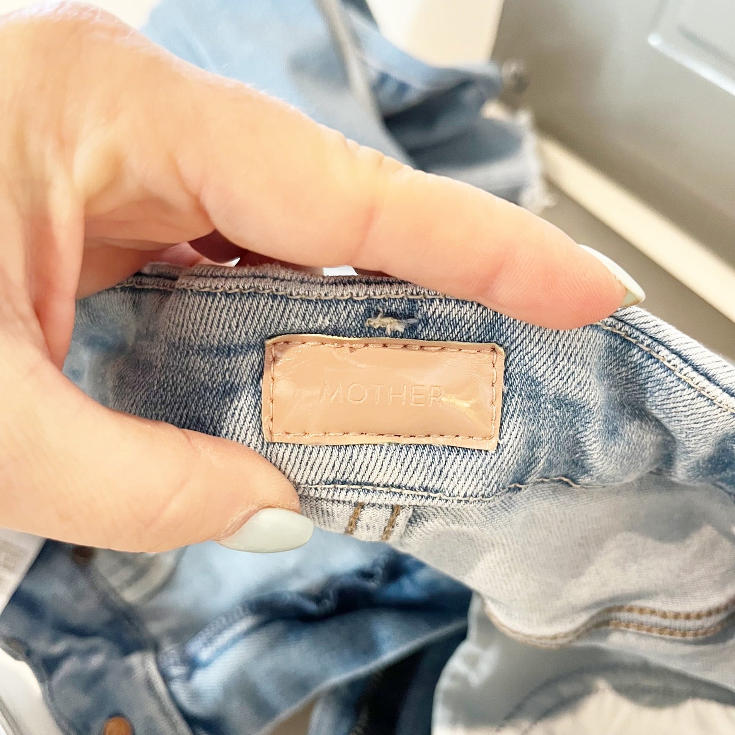 Mother High Waisted Looker Ankle Fray Denim Skinny Jeans Au Revoir Blue 25