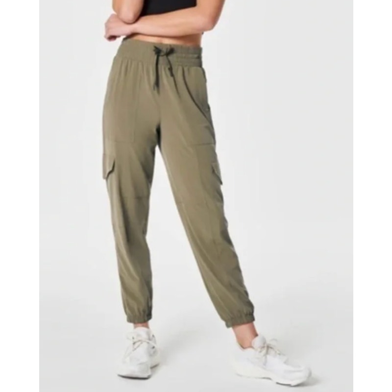 Spanx Out of Office High Rise Cargo Jogger Pants Olive Green XS