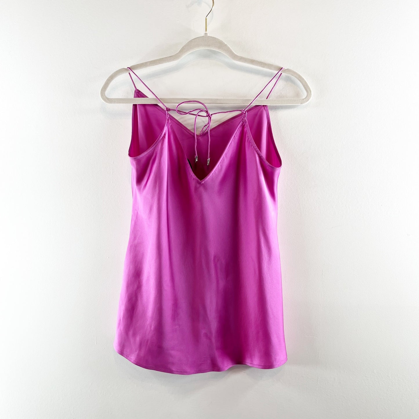 Paige Cicely Silk Sleeveless V-Neck Camisole Tank Top Meadow Mauve Medium