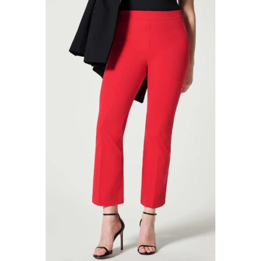Spanx On The Go Slim Straight Mid Rise Ankle Pants Red Small