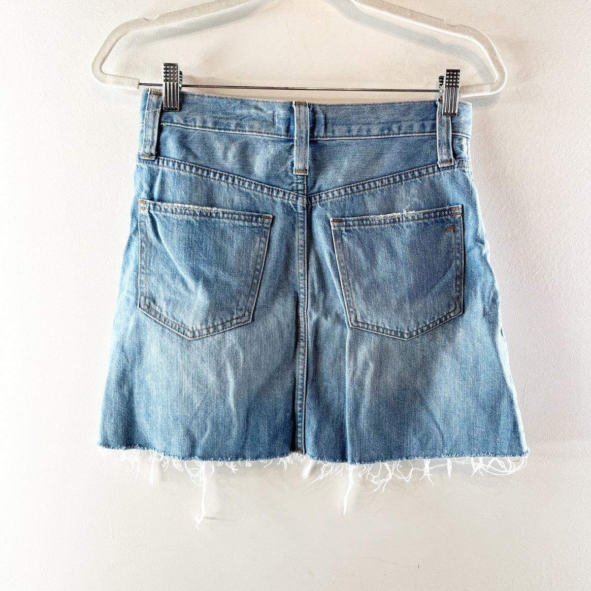 Madewell A‎ Line Rigid Denim Mini Skirt Blue 25