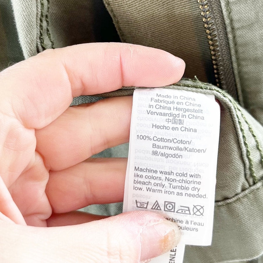 Madewell Passage Utility Cotton Zip Up Jacket Desert Olive Green XL