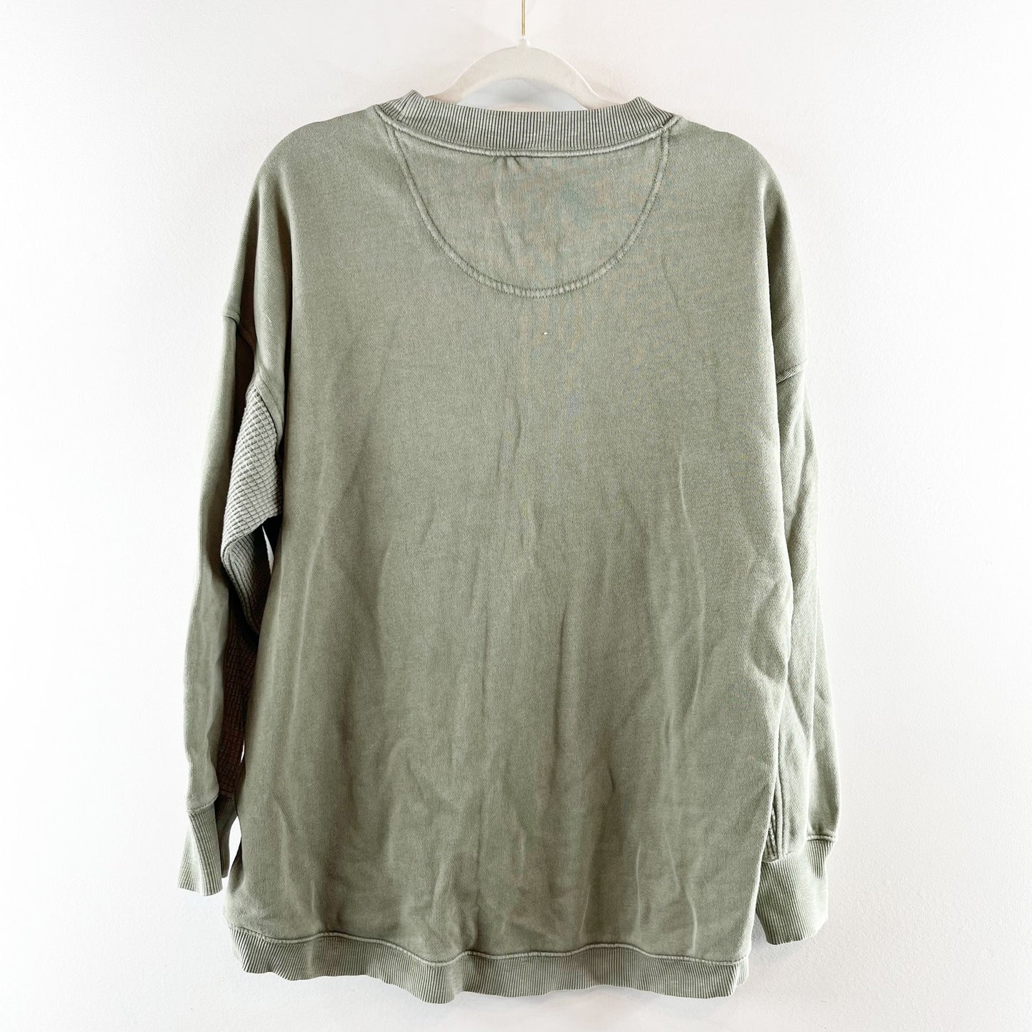 Aerie Getaway Long Sleeve Oversized Sweatshirt Olive Green XS