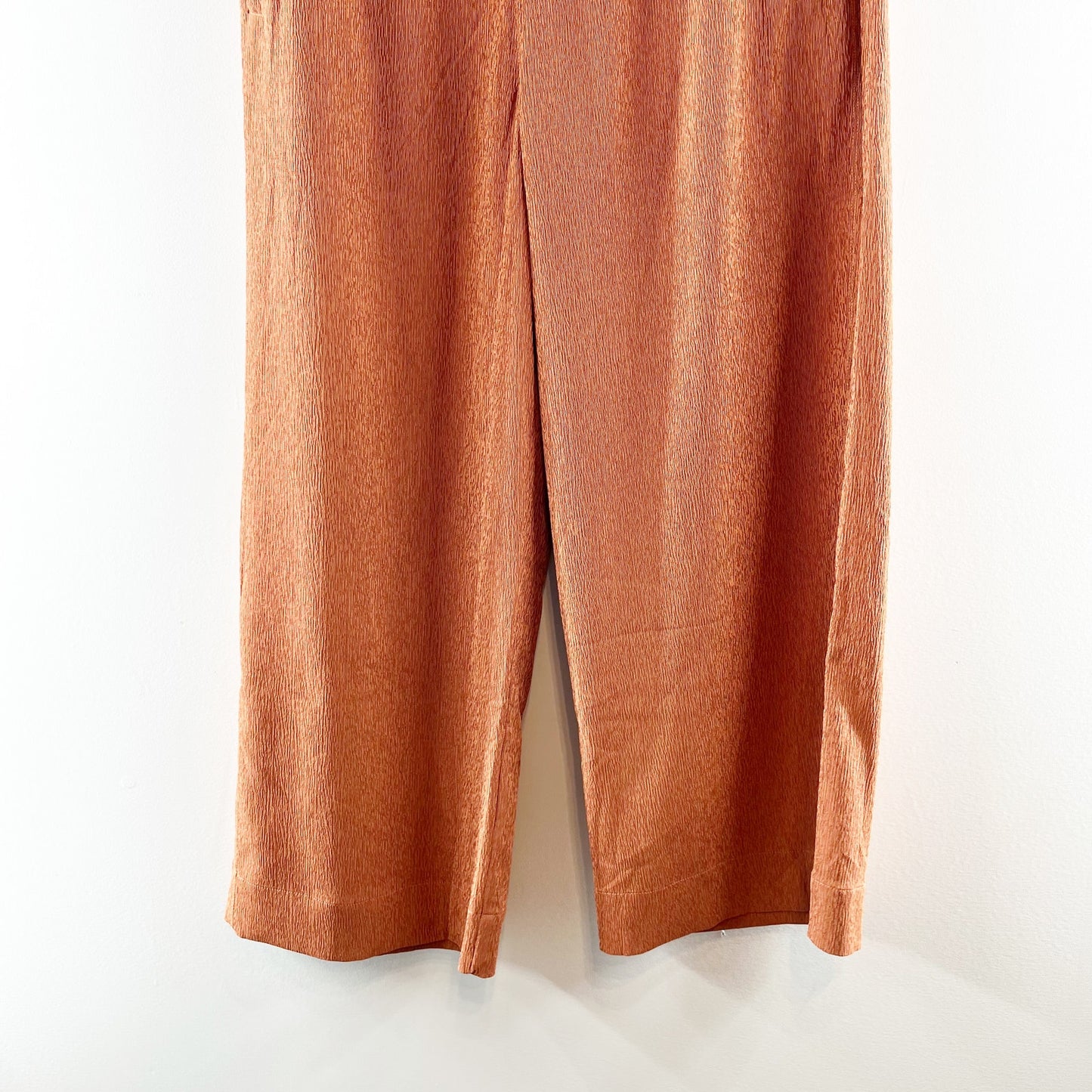 Athleta High Rise Echo Wide Leg Cropped Pants Bronze Orange 12