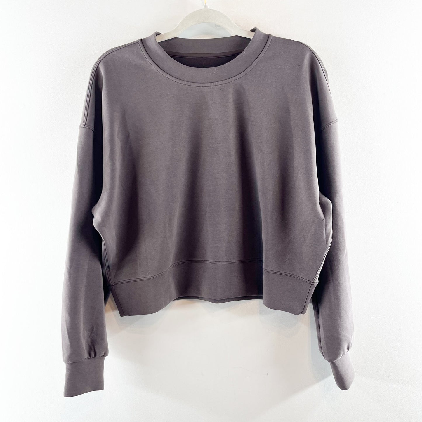 Lululemon Softstreme Perfectly Oversized Cropped Crewneck Sweatshirt Espresso 8