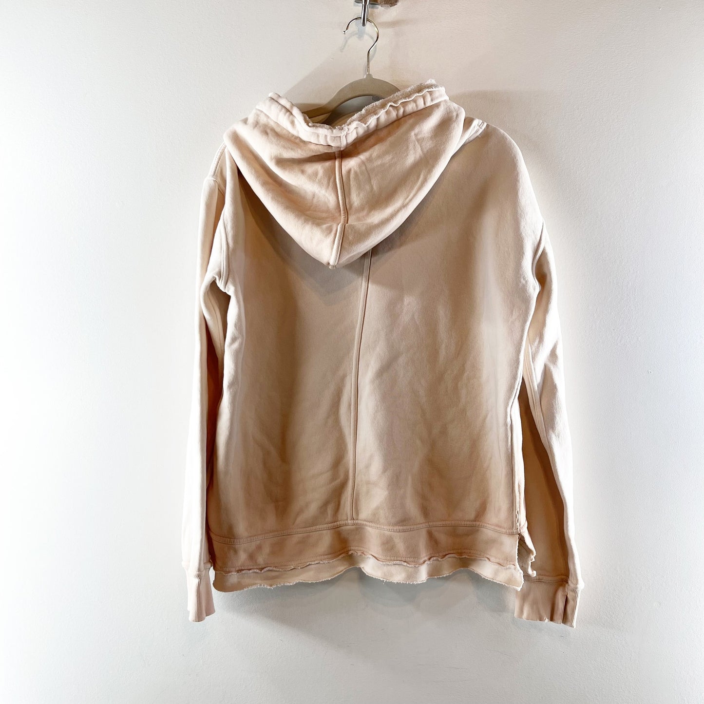 Free People Camden Long Sleeve Pullover Fleece Sweatshirt Hoodie Beige Medium