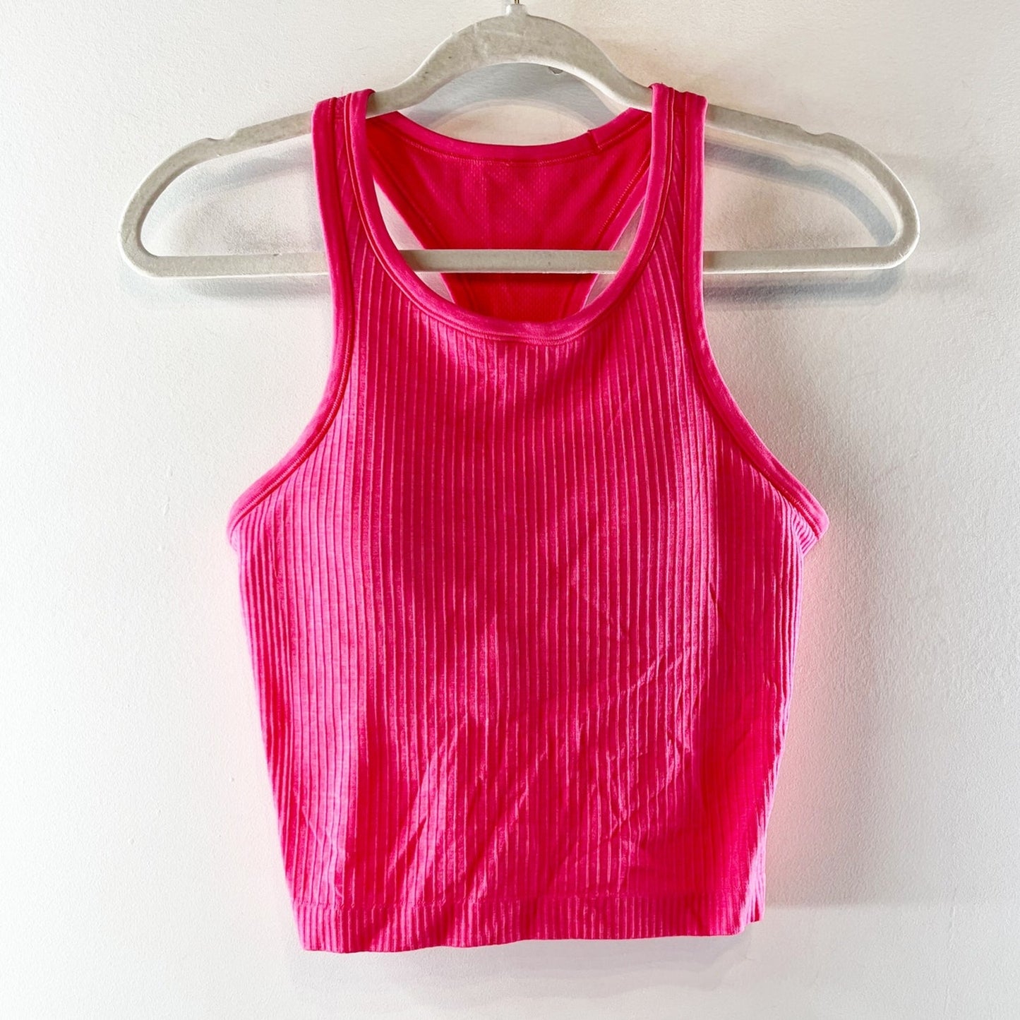 Lululemon Ebb to Street Cropped Racerback Tank Top Lip Gloss Pink 6