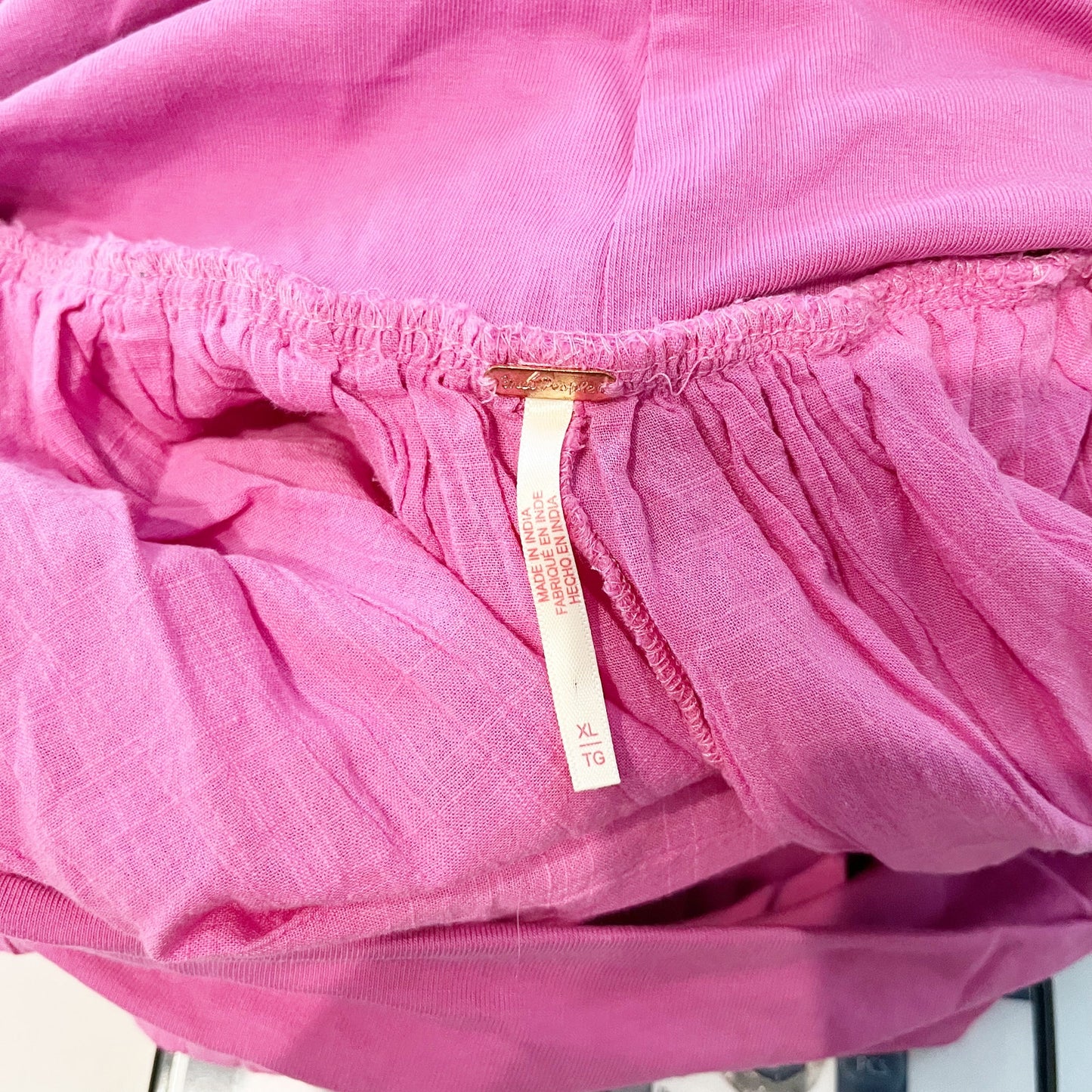 Free People Cotton Foldover Waist Mini Skirt Pink XL