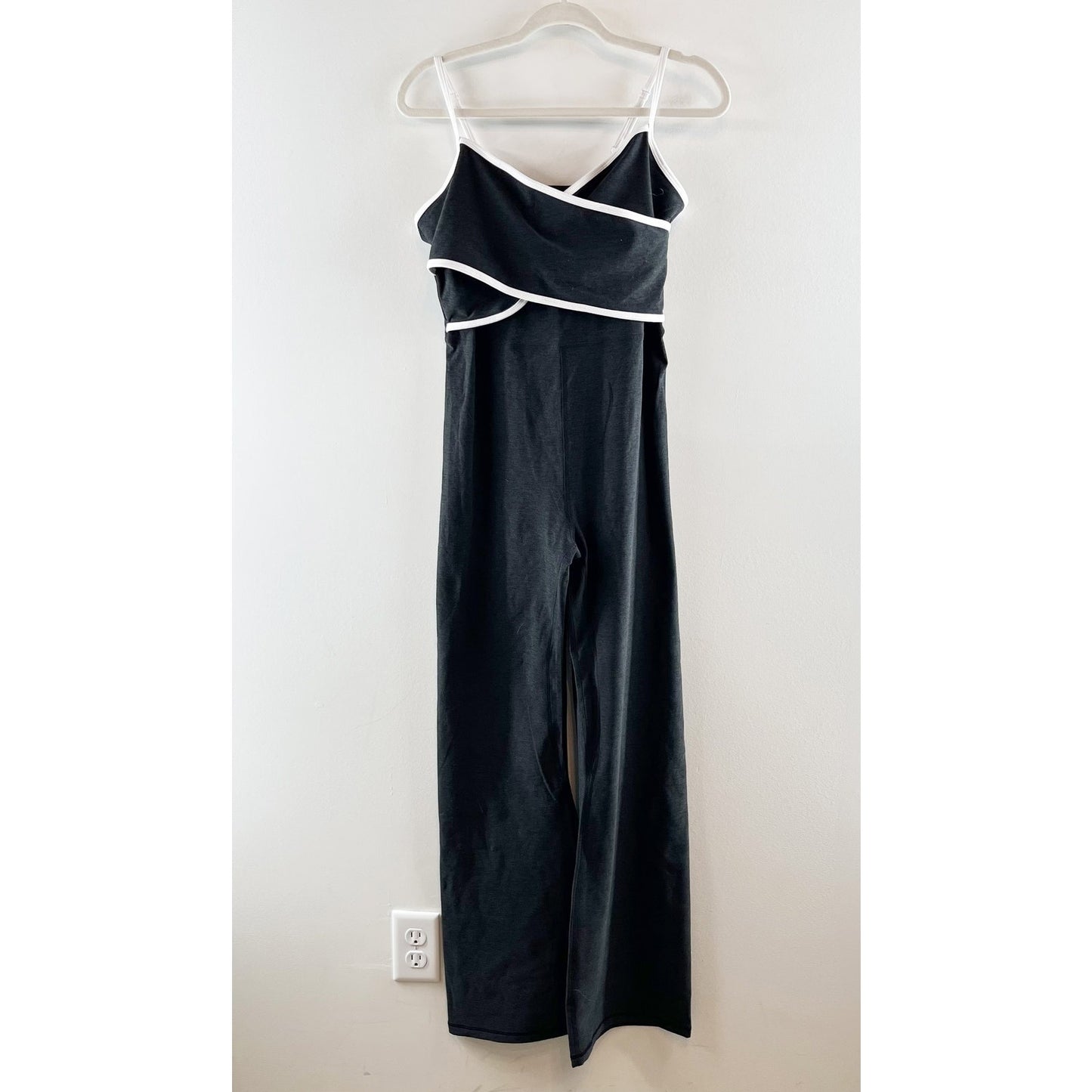 Abercrombie YPB everydaySOFT Slim Fit Wrap Flare Jumpsuit Black Large