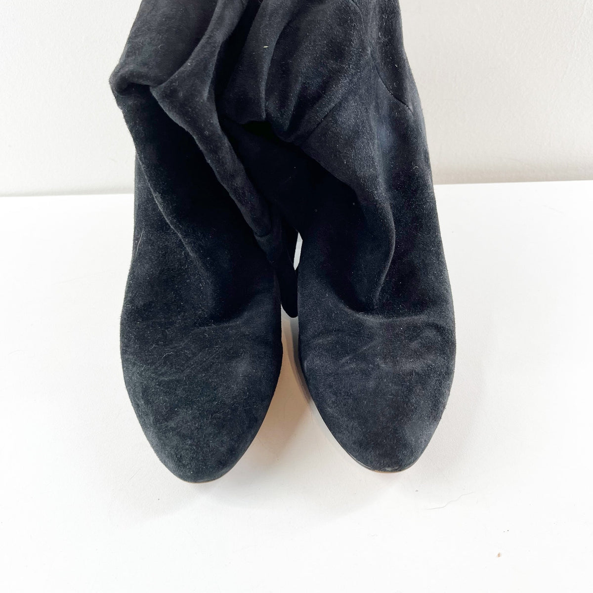 Banana Republic Pointed Toe Suede Slouchy Mid Calf Boots Black 9.5