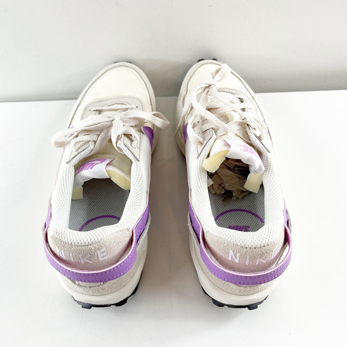 Nike Waffle Debut Running Sneakers Shoes White Cream Purple 7.5