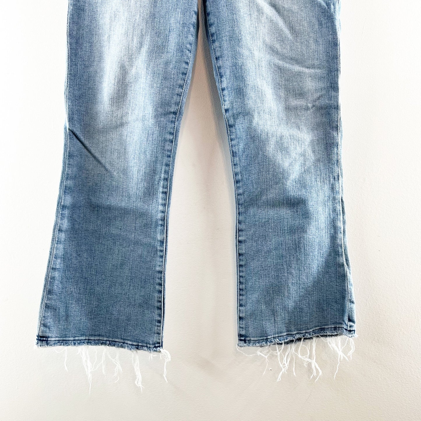 Frame High Waisted Denim Le Cropped Mini Boot Jeans Jadite Blue 26 / 2