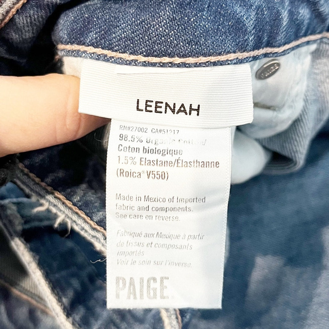 Paige Leenah Mid Rise Wide Leg Jeans in Wings Blue Wash 31 / 12