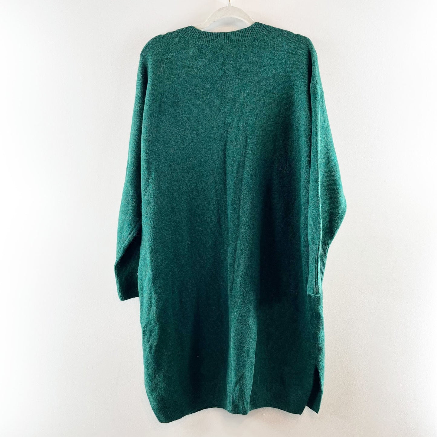 Vince Camuto V Neck Long Sleeve Midi Sweater Dress Green XXL / 2X