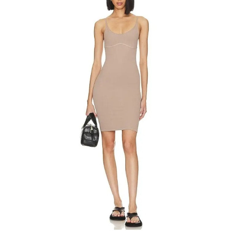 Intimately by Free People Meg High Platform Mini Slip Dress Sand Beige XS/S