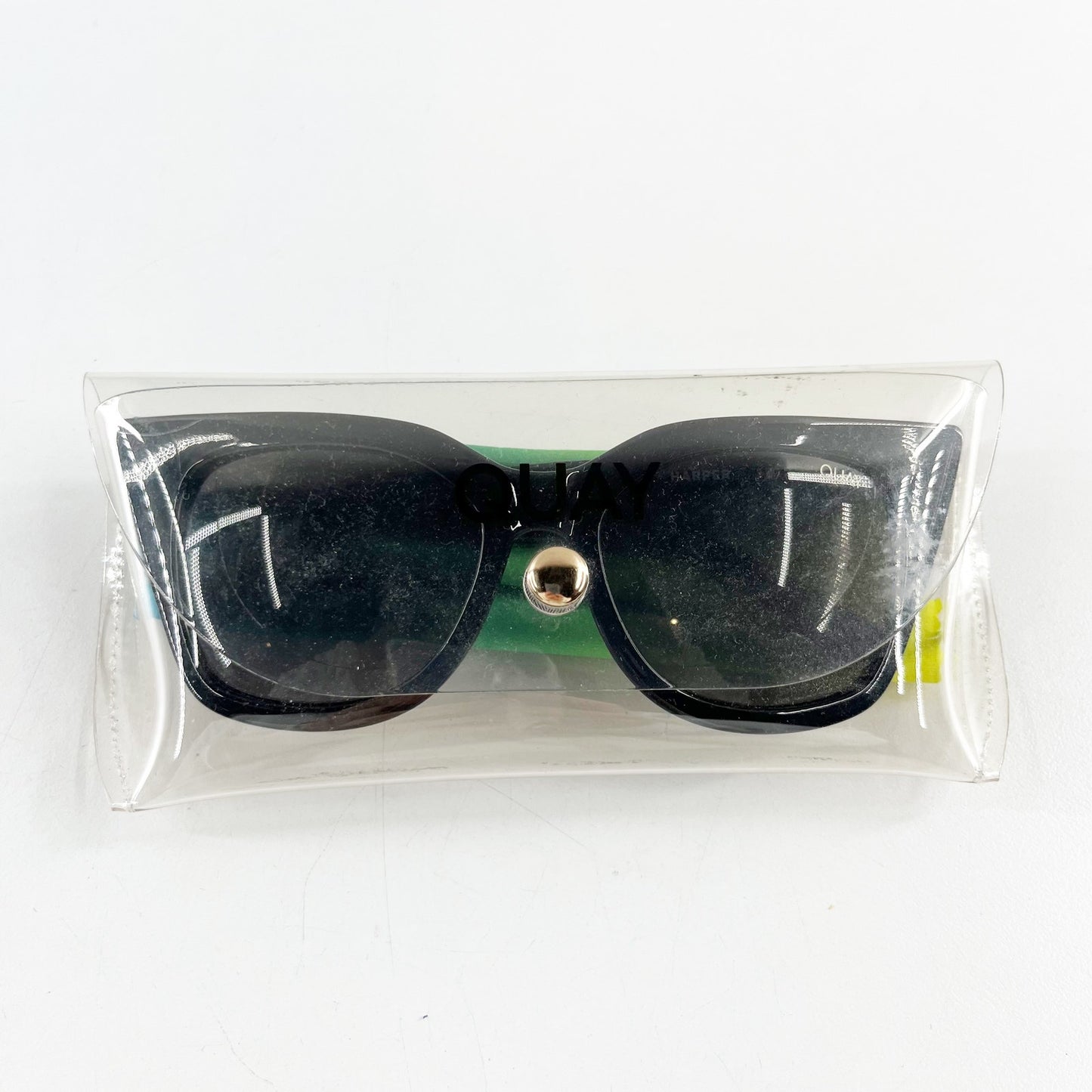 Quay Australia Harper Shiny Black Frame Smoke Lens Cat-Eye Sunglasses