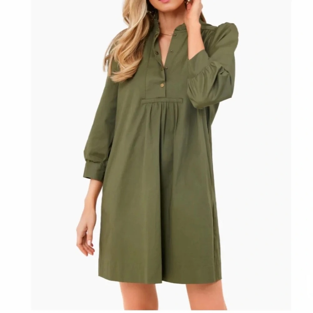 Pomander Place Tuckernuck Claiborne Long Sleeve Tunic Mini Dress Green XL
