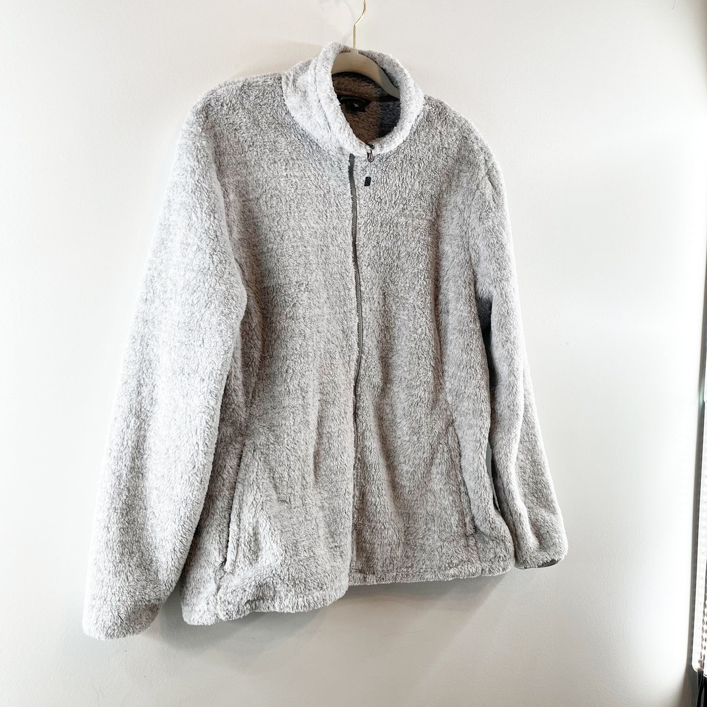 Eddie Bauer Full Zip Long Sleeve Fleece Jacket Gray 2X