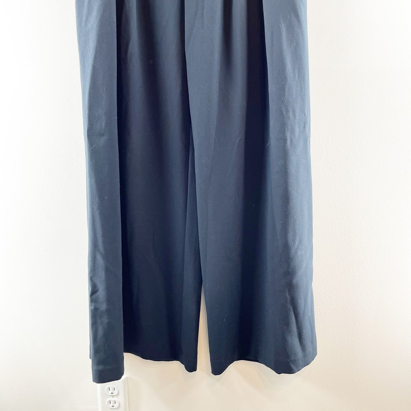 Maeve Anthropologie High Rise Pleated Front Wide Leg Trouser Pants Navy Blue 6