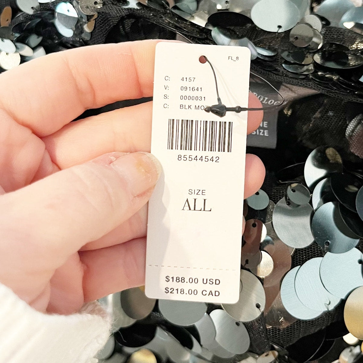 Anthropologie Long Sequin Duster Kimono Cardigan Coat Silver Black One Size