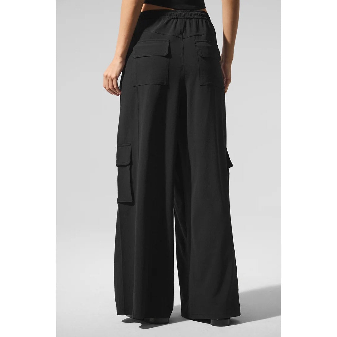 Alo Dreamscape Cargo Wide Leg Pants Trousers Black XS