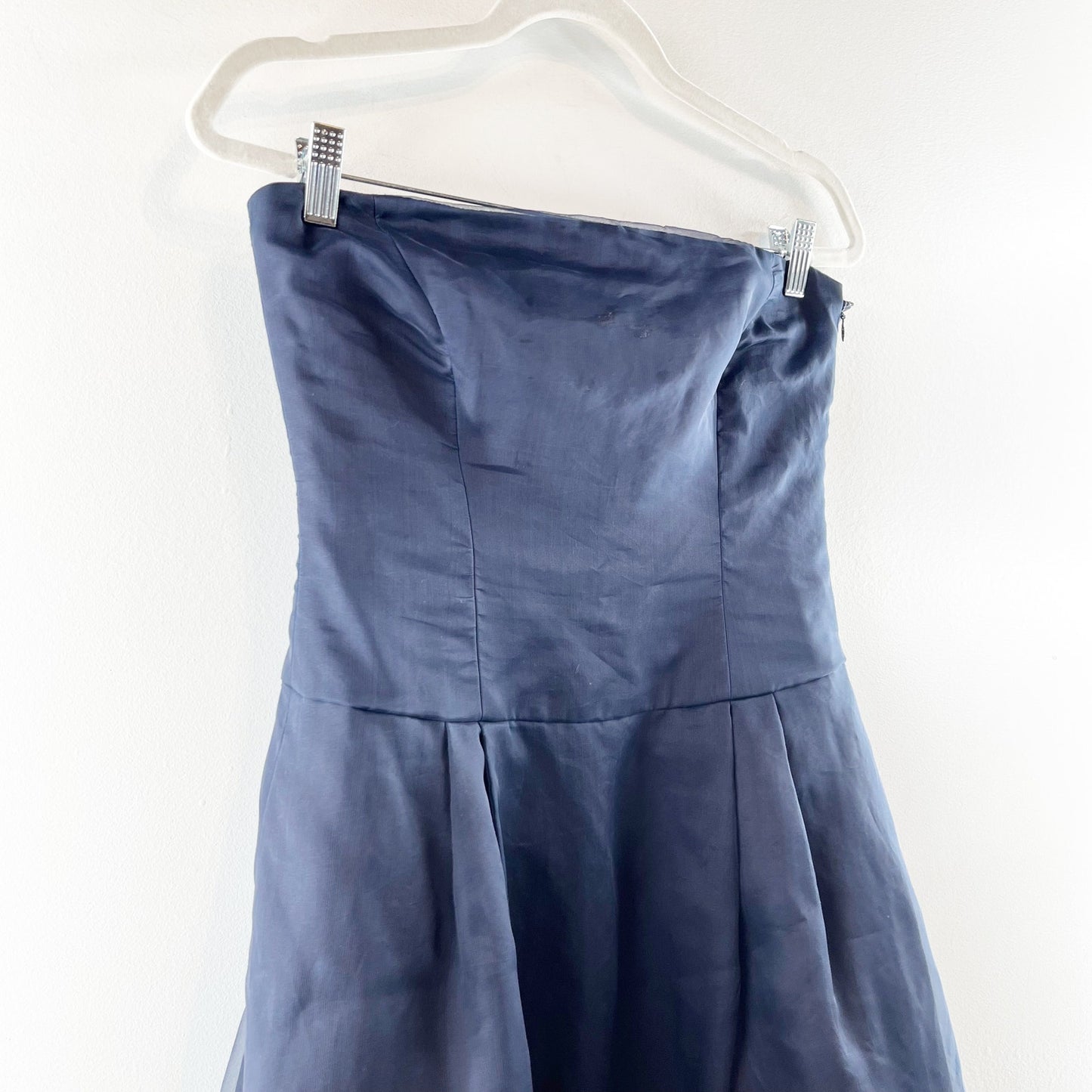 Ralph Lauren Strapless Tulle A Line Mini Dress Blue 6