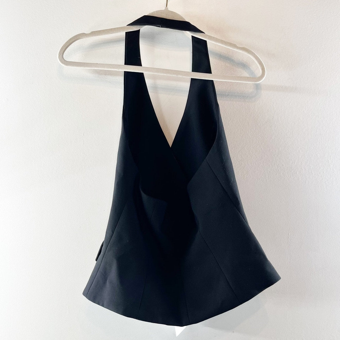 ZARA Halter Tuxedo Style Blazer Vest Black Small