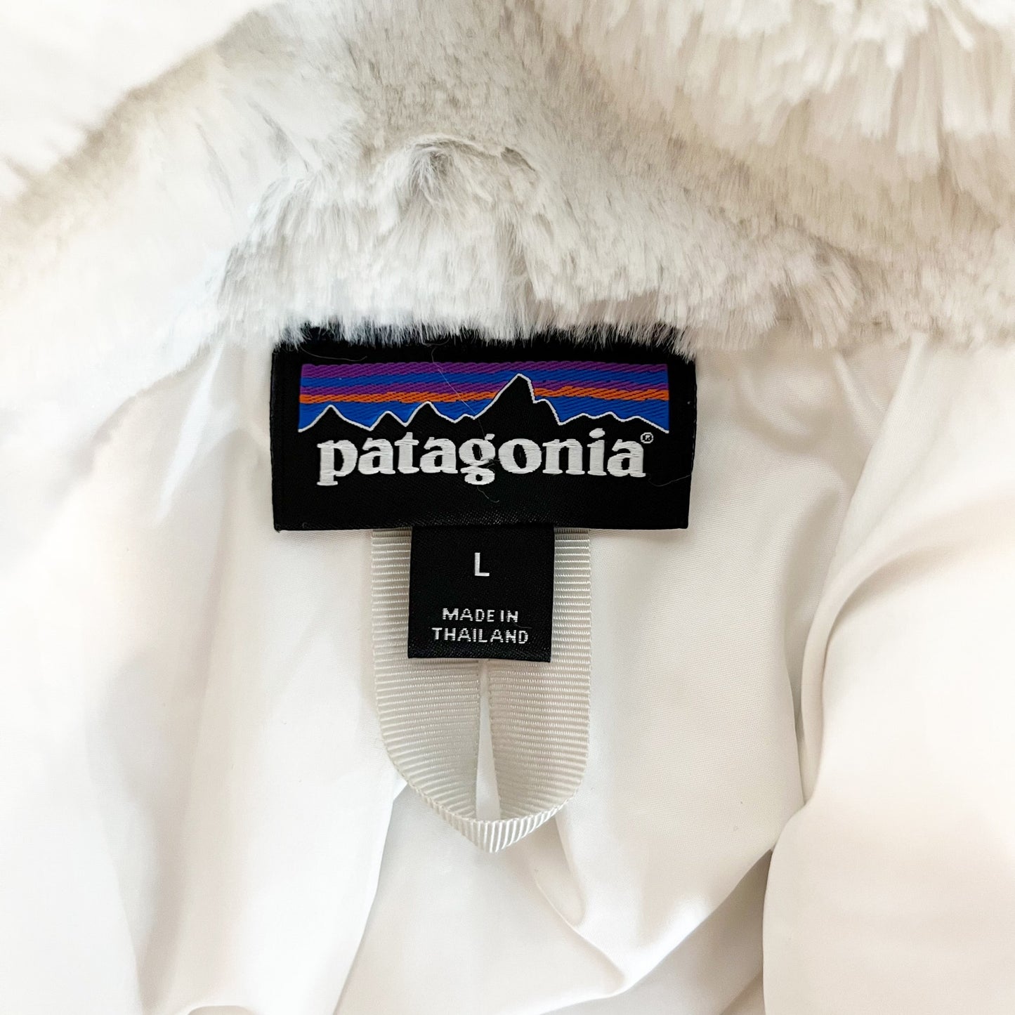 Patagonia Pelage Long Sleeve Stand Collar Full Zip Fleece Jacket Birch White L