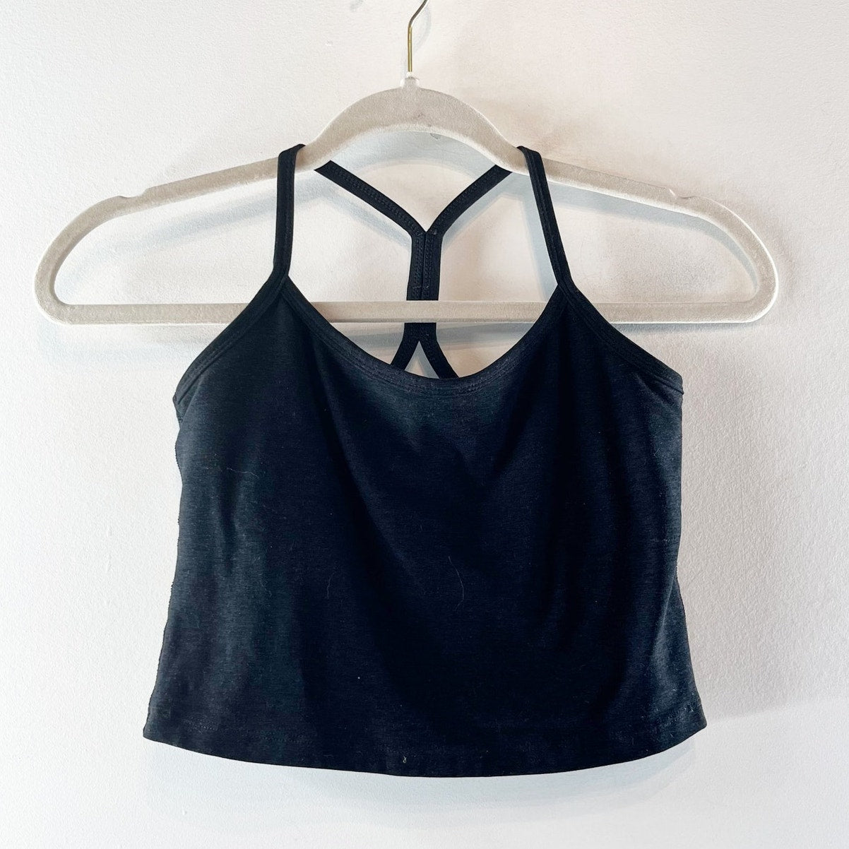 Beyond Yoga Slim Racerback Spacedye Cropped Tank Top Black Small